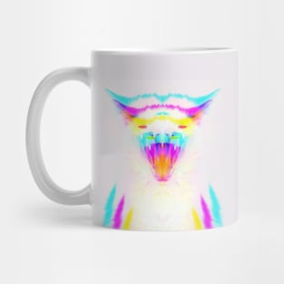 Dramabite Blue Yellow Magenta CMYK Glitch Cat Kitten Mug